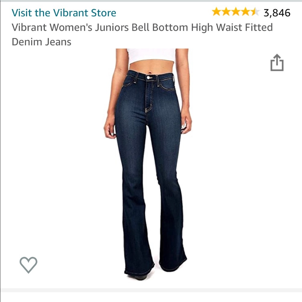 Vibrant Women's Bell Bottom High Waist Jeans
